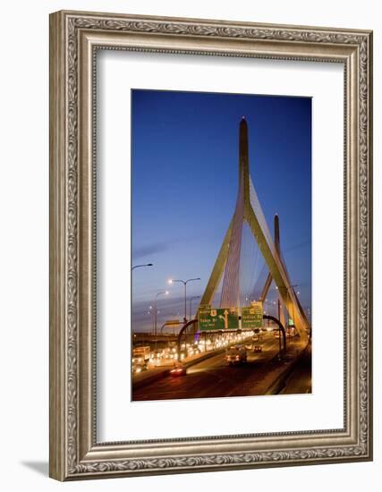 The Leonard P. Zakim Bunker Hill Bridge at Dusk-Joseph Sohm-Framed Photographic Print