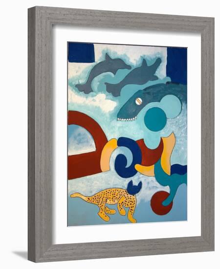 The Leopard Has a Blue Head, 2009-Jan Groneberg-Framed Giclee Print