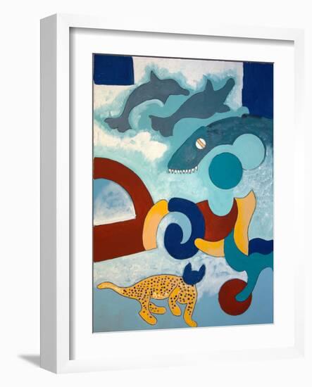 The Leopard Has a Blue Head, 2009-Jan Groneberg-Framed Giclee Print