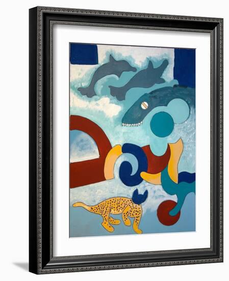 The Leopard Has a Blue Head, 2009-Jan Groneberg-Framed Giclee Print