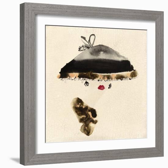 The Leopard Trimmed Hat-Bridget Davies-Framed Giclee Print