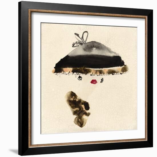 The Leopard Trimmed Hat-Bridget Davies-Framed Giclee Print