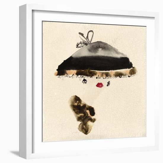 The Leopard Trimmed Hat-Bridget Davies-Framed Giclee Print