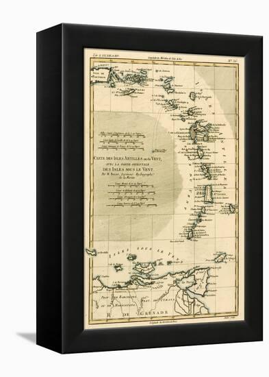 The Lesser Antilles or the Windward Islands, with the Eastern Part of the Leeward Islands, from…-Charles Marie Rigobert Bonne-Framed Premier Image Canvas