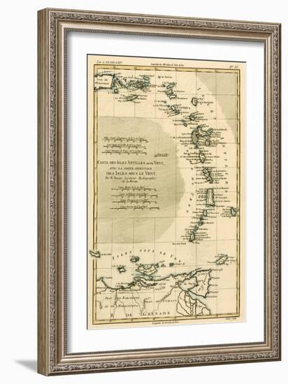 The Lesser Antilles or the Windward Islands, with the Eastern Part of the Leeward Islands, from…-Charles Marie Rigobert Bonne-Framed Giclee Print