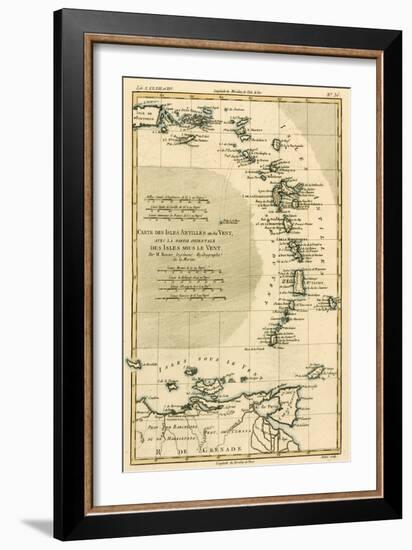 The Lesser Antilles or the Windward Islands, with the Eastern Part of the Leeward Islands, from…-Charles Marie Rigobert Bonne-Framed Giclee Print