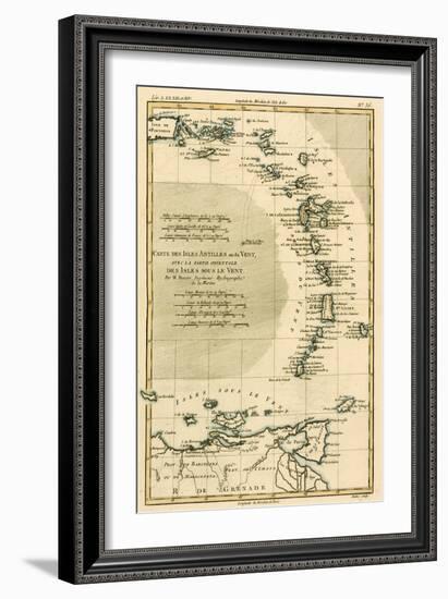 The Lesser Antilles or the Windward Islands, with the Eastern Part of the Leeward Islands, from…-Charles Marie Rigobert Bonne-Framed Giclee Print