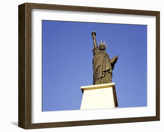 The Lesser-Known Statue of Liberty Perched in the Seine, Paris, France-Natalie Tepper-Framed Photographic Print