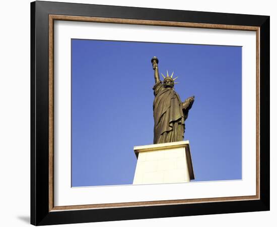 The Lesser-Known Statue of Liberty Perched in the Seine, Paris, France-Natalie Tepper-Framed Photographic Print