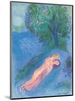 The Lesson of Philetas - From the Illustrated Book Daphnis and Chloë-Marc Chagall-Mounted Art Print