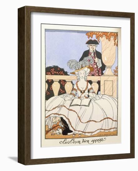 The Lesson Well Learned, 1919-Georges Barbier-Framed Giclee Print