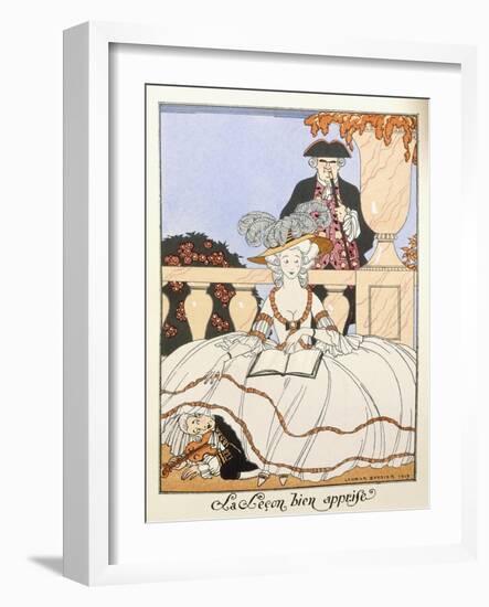 The Lesson Well Learned, 1919-Georges Barbier-Framed Giclee Print