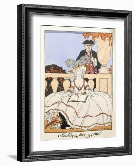 The Lesson Well Learned, 1919-Georges Barbier-Framed Giclee Print