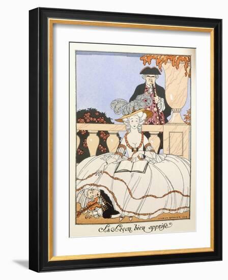 The Lesson Well Learned, 1919-Georges Barbier-Framed Giclee Print