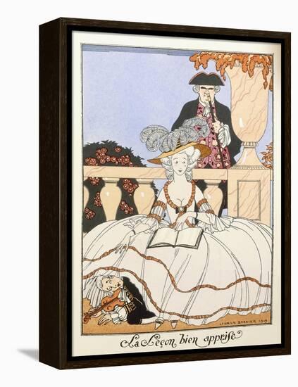 The Lesson Well Learned, 1919-Georges Barbier-Framed Premier Image Canvas