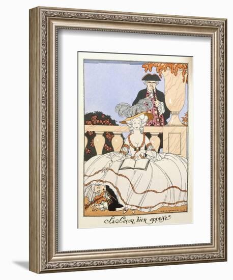 The Lesson Well Learned, 1919-Georges Barbier-Framed Giclee Print