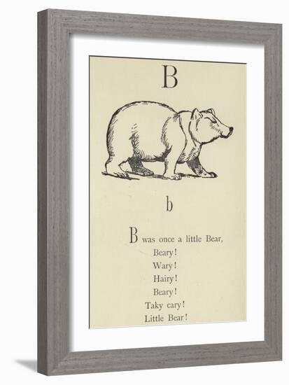 The Letter B-Edward Lear-Framed Giclee Print