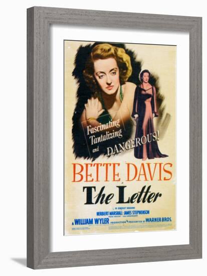 The Letter, Bette Davis on Midget Window Card, 1941-null-Framed Art Print