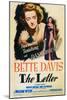 The Letter, Bette Davis on Midget Window Card, 1941-null-Mounted Art Print