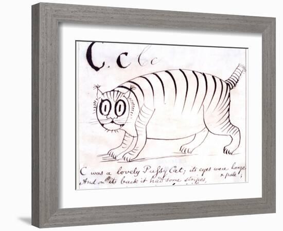 The Letter C of the Alphabet, c.1880 Pen and Indian Ink-Edward Lear-Framed Giclee Print