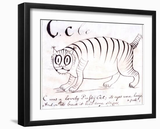 The Letter C of the Alphabet, c.1880 Pen and Indian Ink-Edward Lear-Framed Giclee Print