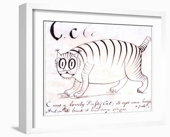 The Letter C of the Alphabet, c.1880 Pen and Indian Ink-Edward Lear-Framed Giclee Print