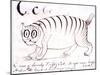 The Letter C of the Alphabet, c.1880 Pen and Indian Ink-Edward Lear-Mounted Giclee Print