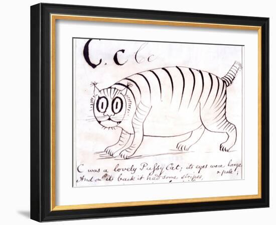 The Letter C of the Alphabet, c.1880 Pen and Indian Ink-Edward Lear-Framed Giclee Print