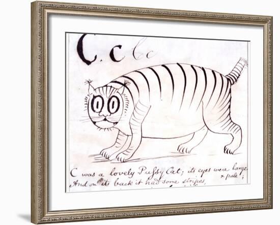 The Letter C of the Alphabet, c.1880 Pen and Indian Ink-Edward Lear-Framed Giclee Print