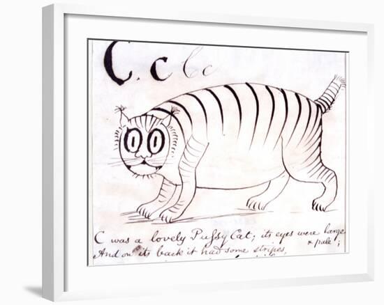 The Letter C of the Alphabet, c.1880 Pen and Indian Ink-Edward Lear-Framed Giclee Print