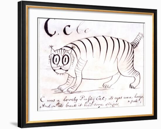 The Letter C of the Alphabet, c.1880 Pen and Indian Ink-Edward Lear-Framed Giclee Print