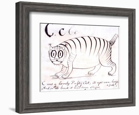 The Letter C of the Alphabet, c.1880 Pen and Indian Ink-Edward Lear-Framed Giclee Print