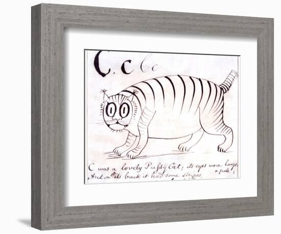 The Letter C of the Alphabet, c.1880 Pen and Indian Ink-Edward Lear-Framed Giclee Print