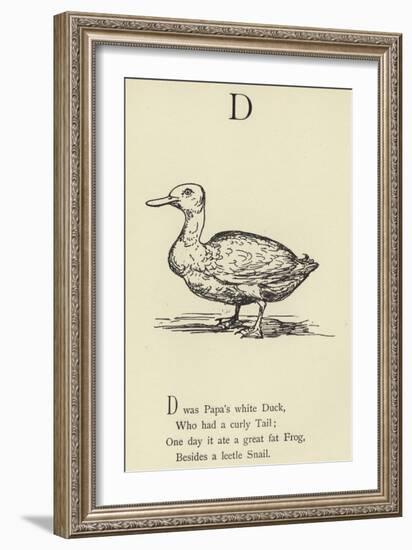 The Letter D-Edward Lear-Framed Giclee Print