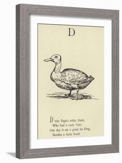 The Letter D-Edward Lear-Framed Giclee Print