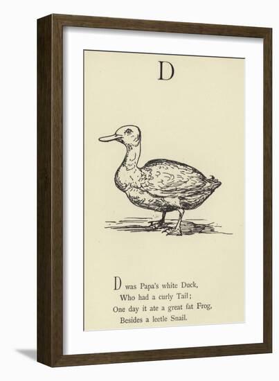 The Letter D-Edward Lear-Framed Giclee Print