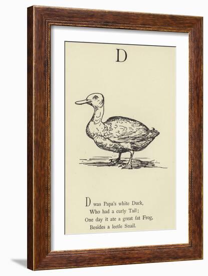 The Letter D-Edward Lear-Framed Giclee Print