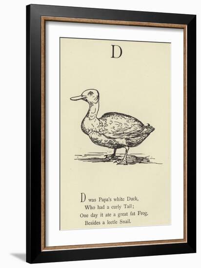 The Letter D-Edward Lear-Framed Giclee Print