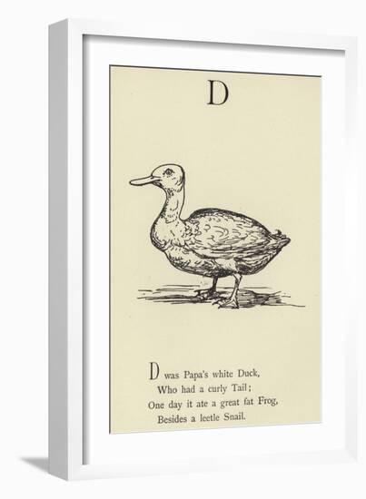 The Letter D-Edward Lear-Framed Giclee Print