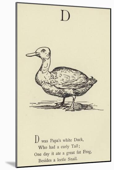 The Letter D-Edward Lear-Mounted Giclee Print