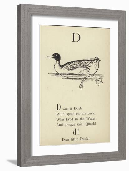 The Letter D-Edward Lear-Framed Giclee Print