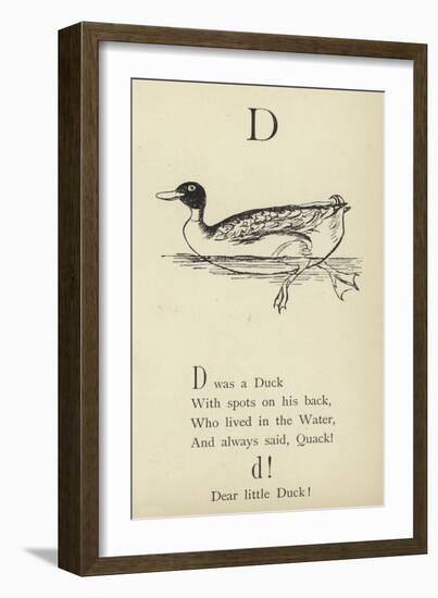 The Letter D-Edward Lear-Framed Giclee Print