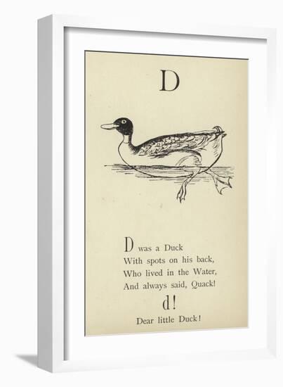 The Letter D-Edward Lear-Framed Giclee Print