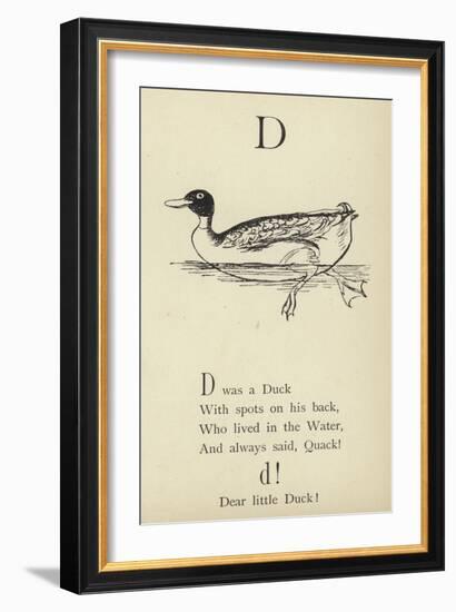 The Letter D-Edward Lear-Framed Giclee Print