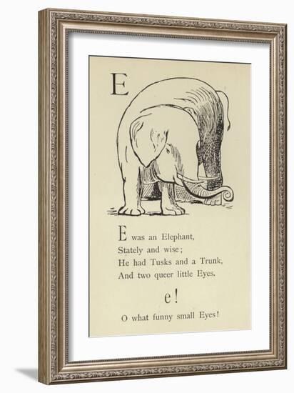 The Letter E-Edward Lear-Framed Giclee Print