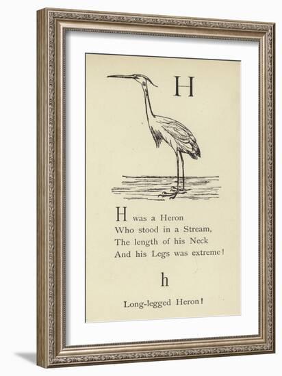 The Letter H-Edward Lear-Framed Giclee Print