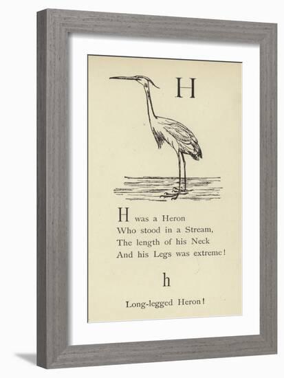 The Letter H-Edward Lear-Framed Giclee Print