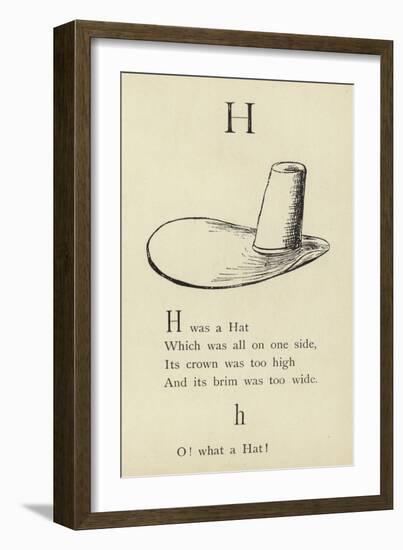 The Letter H-Edward Lear-Framed Giclee Print