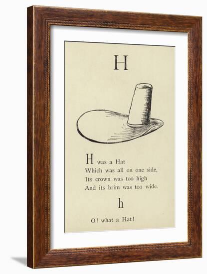 The Letter H-Edward Lear-Framed Giclee Print