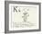 The Letter K of the Alphabet, c.1880 Pen and Indian Ink-Edward Lear-Framed Giclee Print